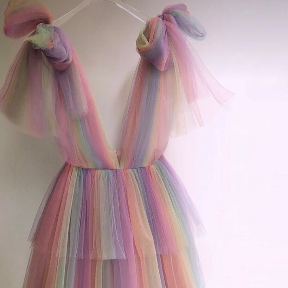 Lirika Matoshi rainbow tulle dress XS altered